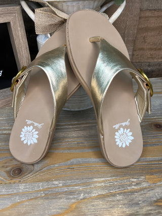 Alternate view of Yellowbox Igloo Gold Thong Sandals
