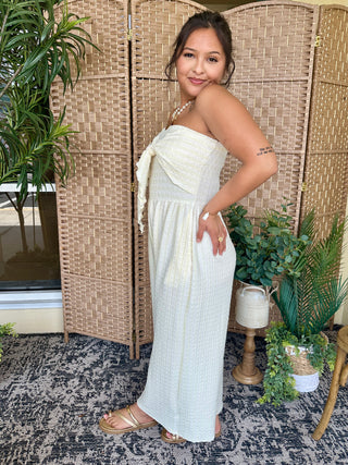 Alternate view of Lemon Meringue Stripe Strapless Jumpsuit
