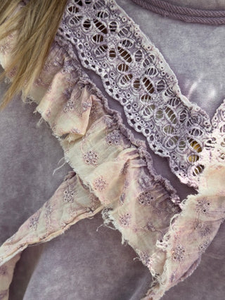 Alternate view of Destined To Be LILAC Boho Ruffle Top
