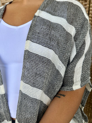 Alternate view of POL Charcoal Beach Bum Kimono
