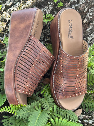Alternate view of Corkys Much Better Bourbon Strappy Wedge
