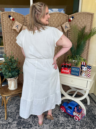 Alternate view of Coastal Classic White Lace Accent Dress
