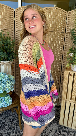 Alternate view of Weren't for the Wind CREAM Cardigan Sweater OVERSIZED
