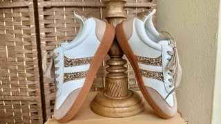 Alternate view of Corkys Heads Up Gold Glitter Trainer Sneaker
