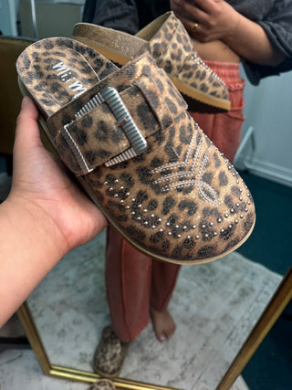 Alternate view of Leopard Studded Clog Shoes
