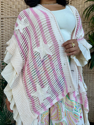 Alternate view of Old Glory Pink Stripe Sweater Top OVERSIZED
