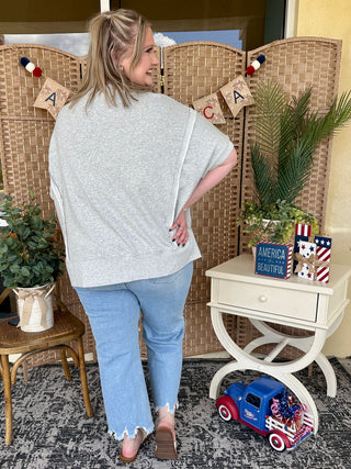 Alternate view of Peach Love Americana Polka Dot Top
