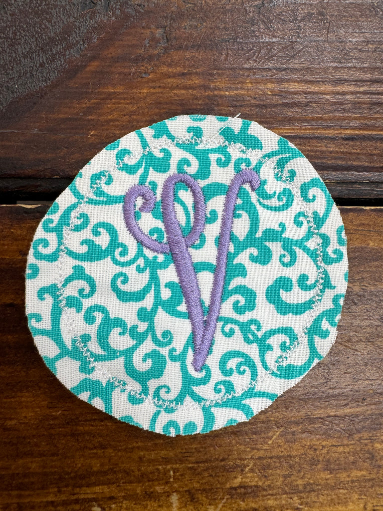 INITIAL THIS Aqua Vine & Lilac Thread Hat Bar Patch - The Gypsy Belle Boutique