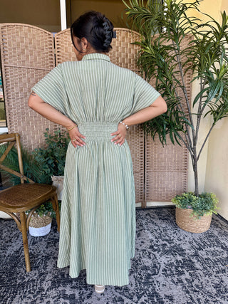 Alternate view of Summer in Sage Button Front Dress
