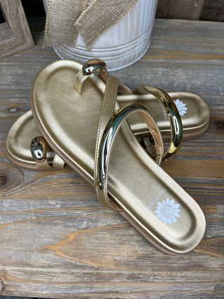 Alternate view of Yellowbox Hilari Gold Toe Ring Sandal
