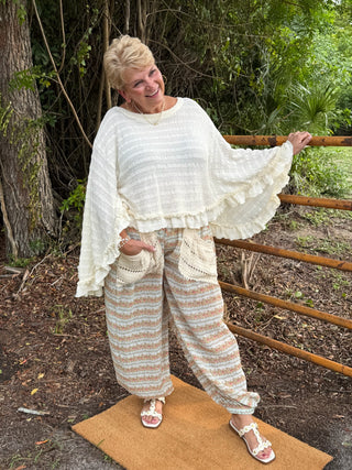 Alternate view of Gypsy Flair Cream Lace Dolman Top
