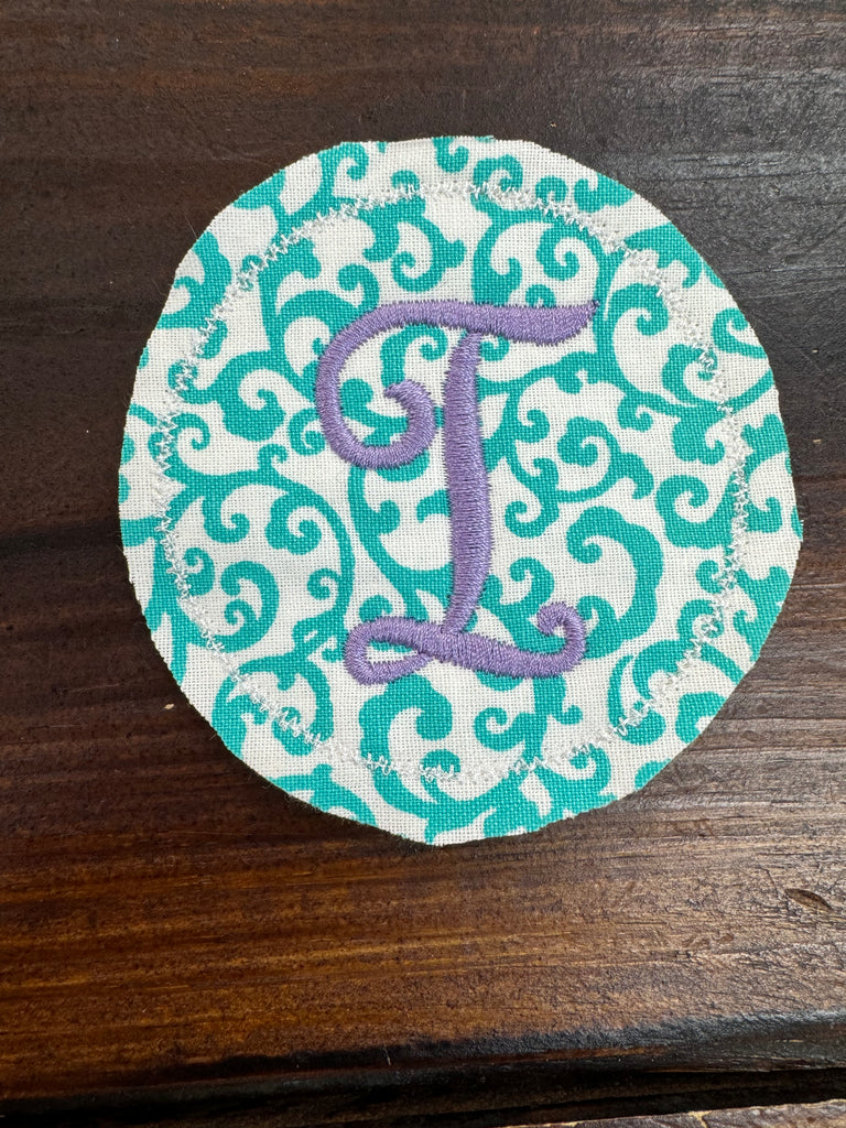 INITIAL THIS Aqua Vine & Lilac Thread Hat Bar Patch - The Gypsy Belle Boutique