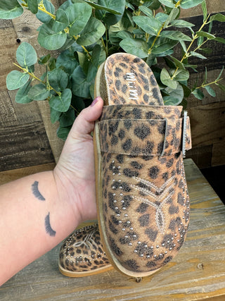 Alternate view of Leopard Studded Clog Shoes
