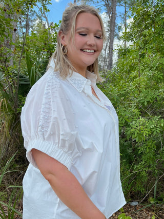 Alternate view of White Precious Pearl Top
