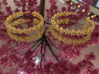 Alternate view of Lauren Kenzie Star Stone Hoop Earrings
