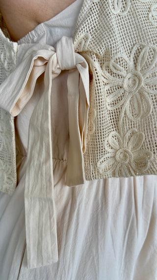 Sweet Summer Rain Embroidered Vest Midi Dress
