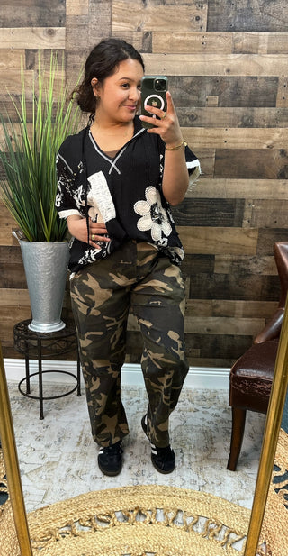 Anniewear Camo Gypsy Fit Elastic Waist Pants