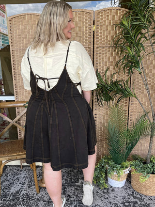 Alternate view of Easel Soak Up the Sun Romper Vintage Black
