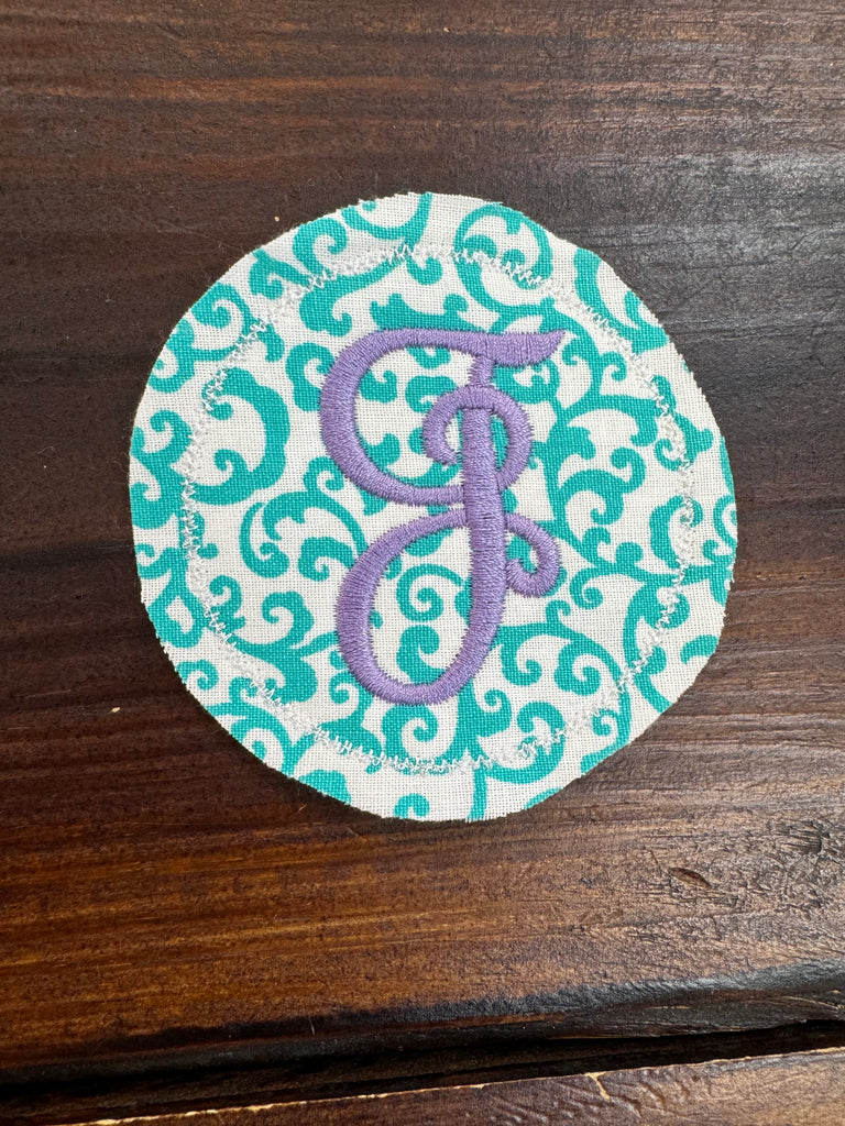 INITIAL THIS Aqua Vine & Lilac Thread Hat Bar Patch - The Gypsy Belle Boutique