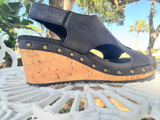 Alternate view of Corkys For Keeps Black Sandal Wedge
