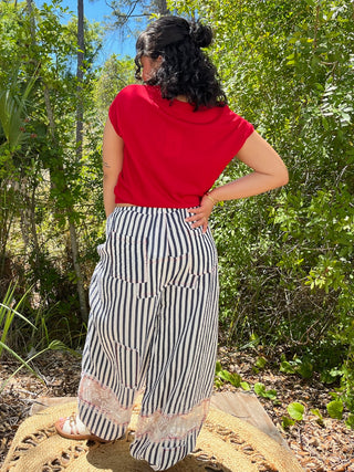 Alternate view of Like Love Red Cap Slv V Neck Knit Top
