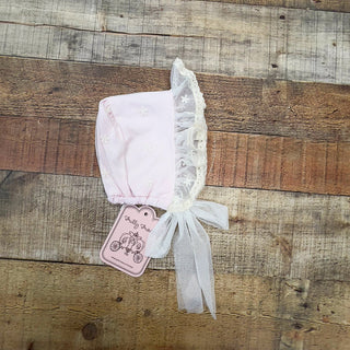 Haute Baby Everly Pink & Ivory Infant Bonnet