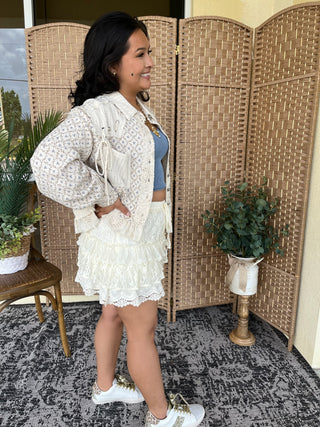 Alternate view of POL Ivory Feminine & Free Floral Jacket
