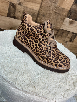 Corkys Campfire Leopard Short Lace Up Bootie