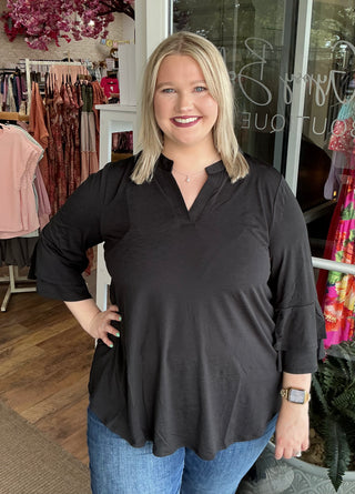 Dear Scarlett Solid Bell Sleeve Top (3 COLORS)