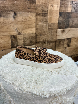 Corkys Why Knot Leopard Slip On Bow Sneaker