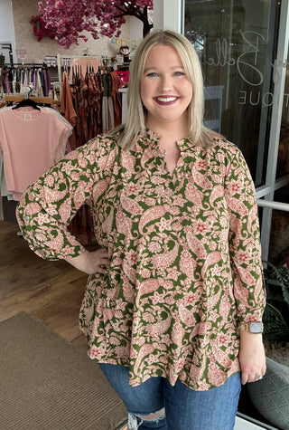 Dear Scarlett Olive & Clay Paisley Lizzy Top