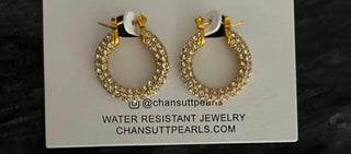 ChanSutt Pearls DIAMOND HOOP EARRINGS