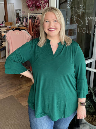Dear Scarlett Solid Bell Sleeve Top (3 COLORS)