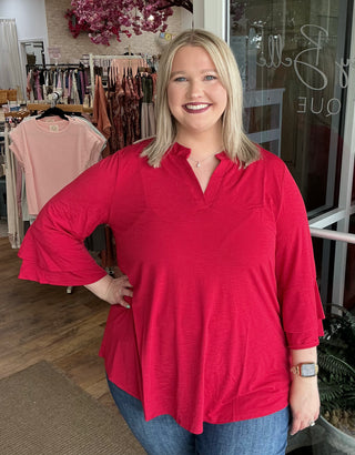Dear Scarlett Solid Bell Sleeve Top (3 COLORS)