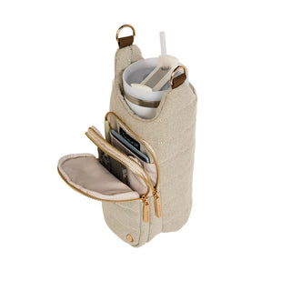 OATMEAL CANVAS HydroBag® HANDLE™ Purse w/ Vegan Leather Crossbody Strap