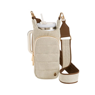 OATMEAL CANVAS HydroBag® HANDLE™ Purse w/ Vegan Leather Crossbody Strap