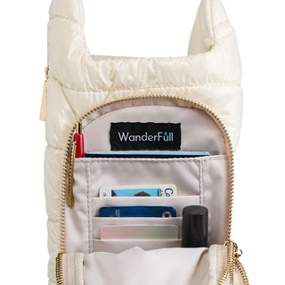 IVORY GLOSSY HydroBag® HANDLE™ Purse w/ Crossbody Strap