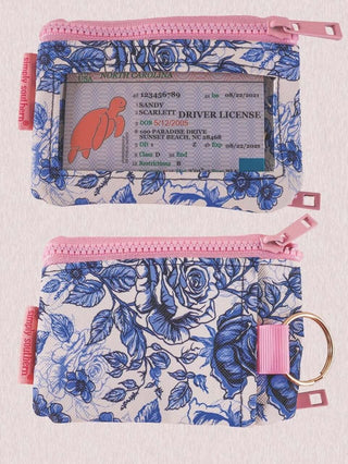 White & Blue Rose ID Wallet by Simply Southern with elegant floral design, perfect for stylish organization.