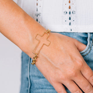 One Nation Gold Cross Bracelet
