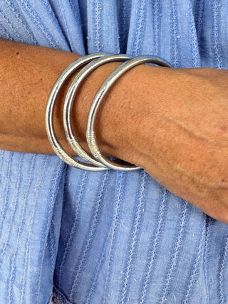 Belle Bangles SILVER — The Everyday Stack (Set of 3)
