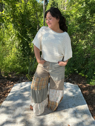 POL Vintage Patchwork Palazzo Pants (2 COLORS)
