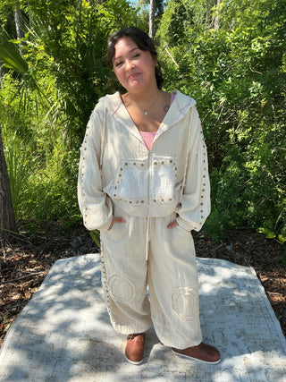 POL Vintage Wash Jogger w/ Stud Trim (3 COLORS)