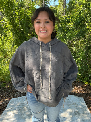 POL Dolman Chenille Cable Sweater Top (2 COLORS)