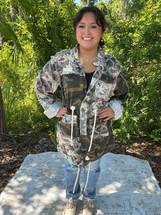 POL Camo Collage Lightweight Parka Jacket