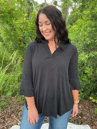 Dear Scarlett Solid Bell Sleeve Top (3 COLORS)