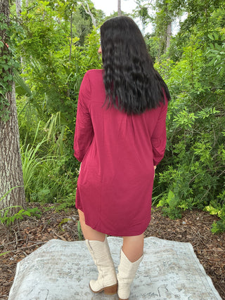 Dear Scarlett Solid 3/4 Sleeve Dress (2 COLORS)