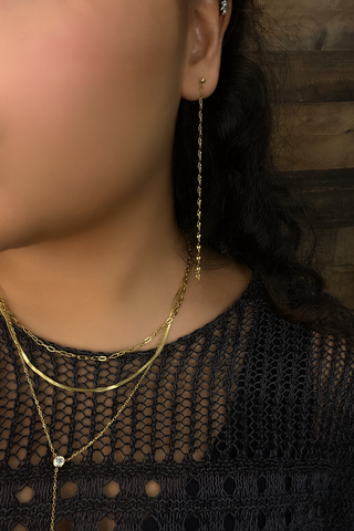 ChanSutt Pearls XL DAINTY CHAIN EARRINGS