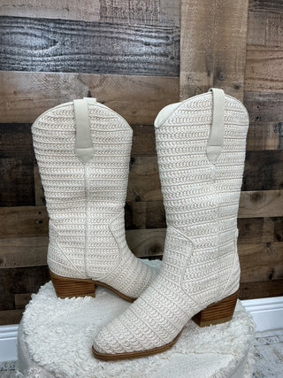 MIA Jenah Ivory Woven Summer Boot