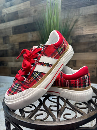 Corkys Thats Her Red Plaid Sneaker