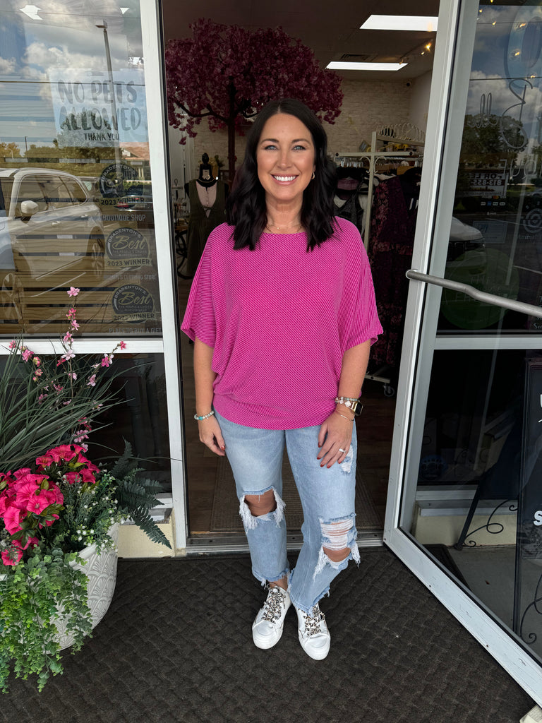 MAGENTA Comfy Cord Favorite Top - The Gypsy Belle Boutique